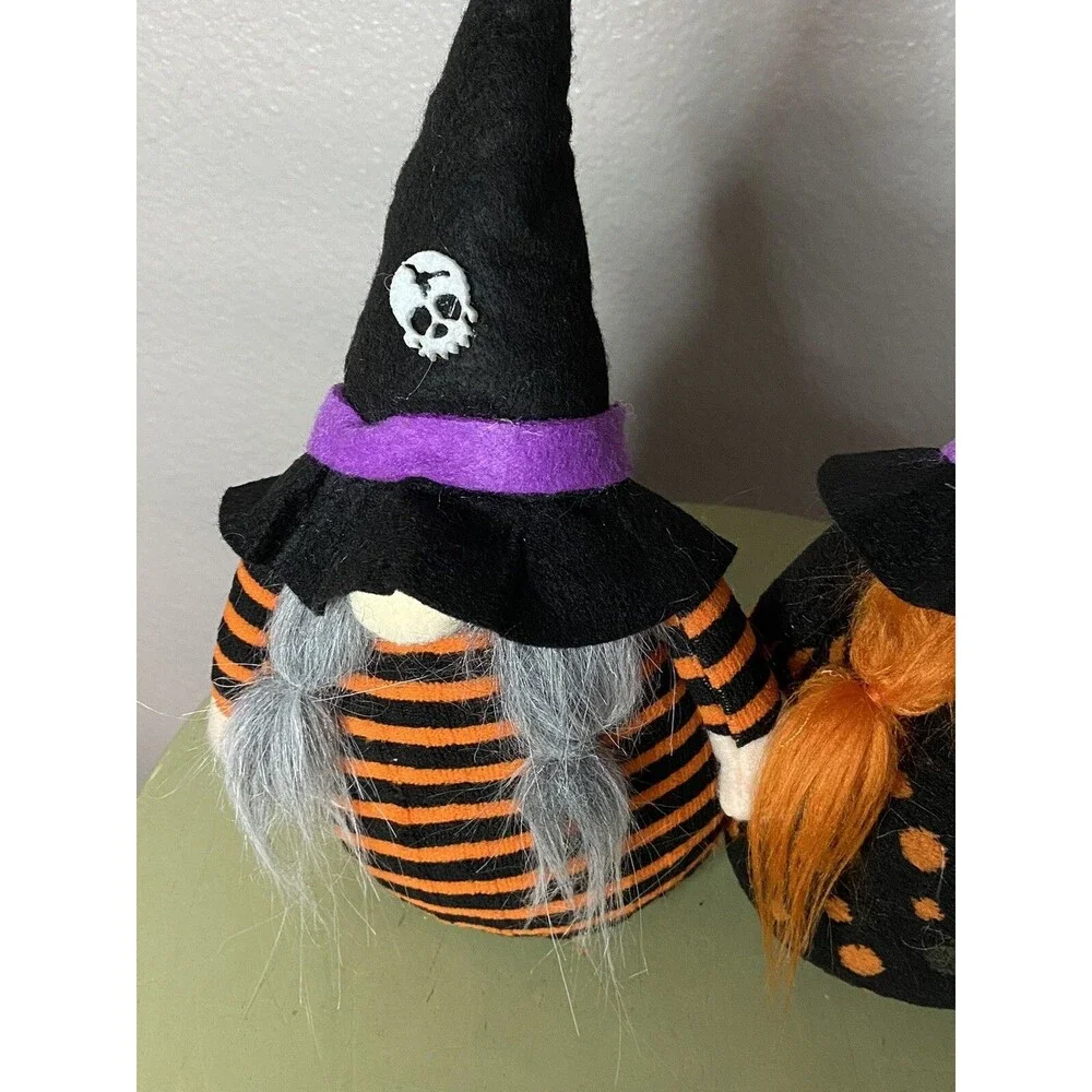 2 Gnomes Halloween Decorations for Home Indoor, 2 Gnomes Mr & Mrs Gnome Plush